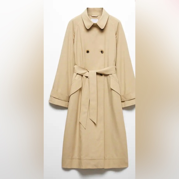 NWT Mango Fluid tencel trench coat size M - Picture 5 of 7